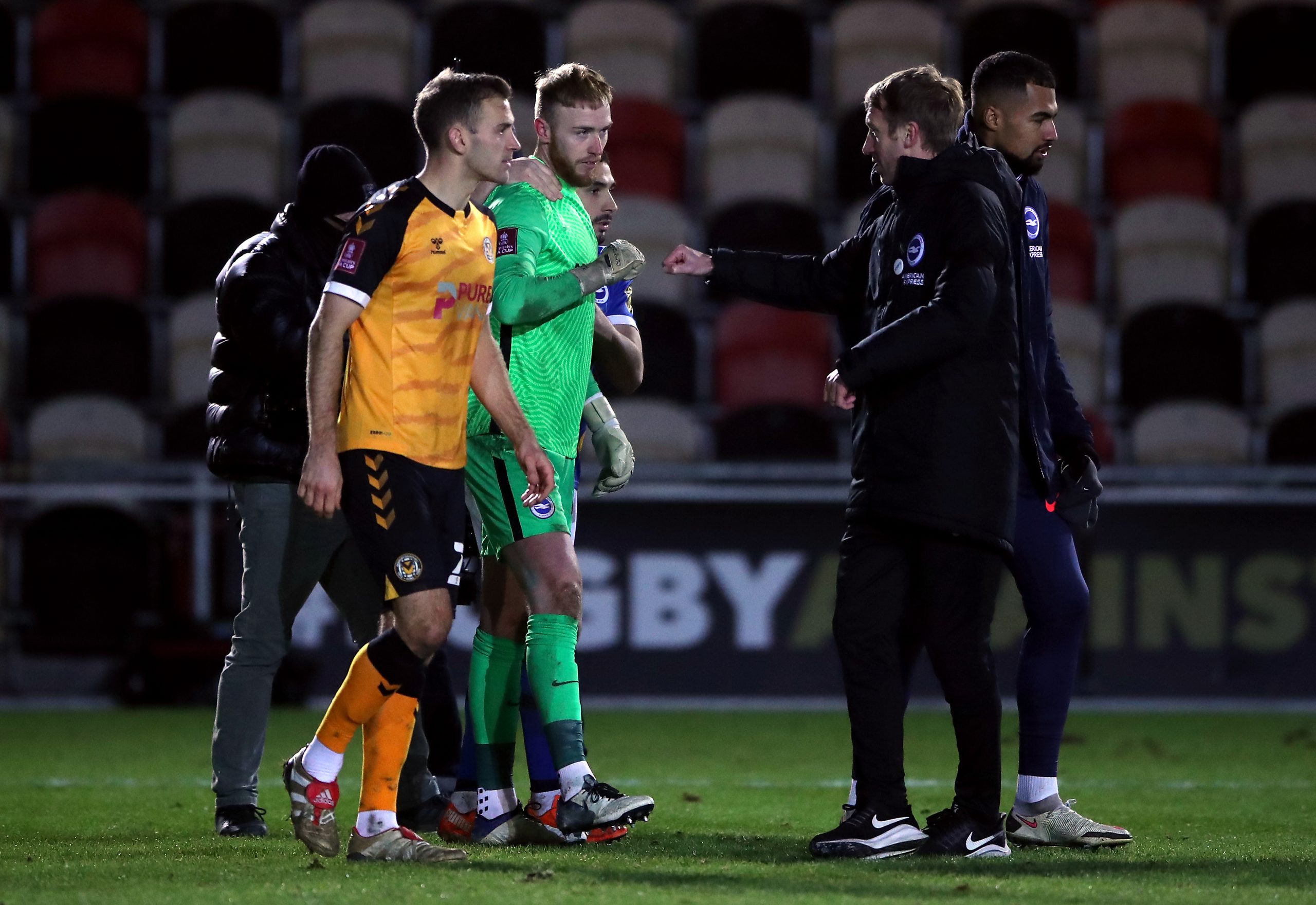 Graham Potter a relieved man as Brighton survive ‘traumatic’ cup tie in Newport