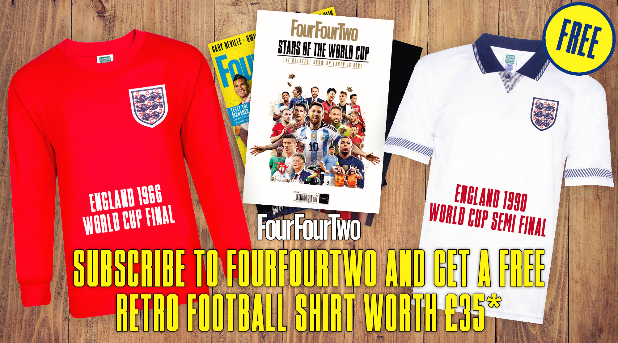 SPECIAL OFFER: Get a FREE England shirt when you subscribe to FourFourTwo