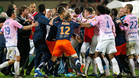 Three sent off as Evian hold Montpellier